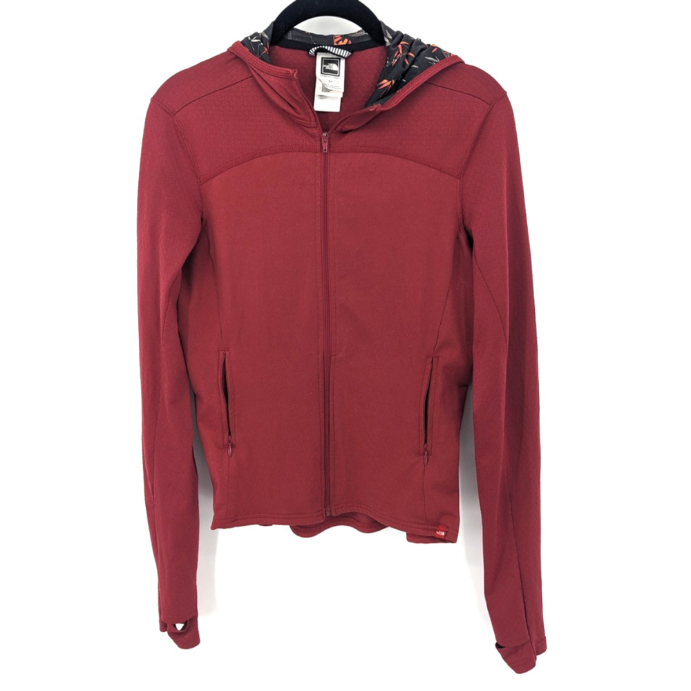 The North Face Jacket Womens Small Red Hooded Full‎ Zip
